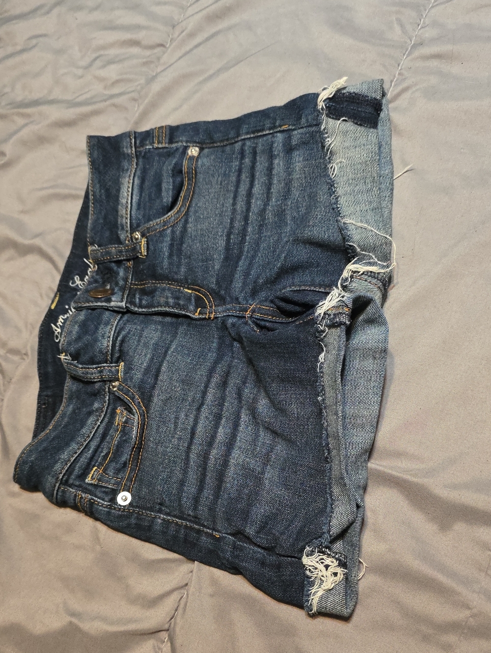 American Eagle Outfitters Dark Blue Denim Cutoff Shorts